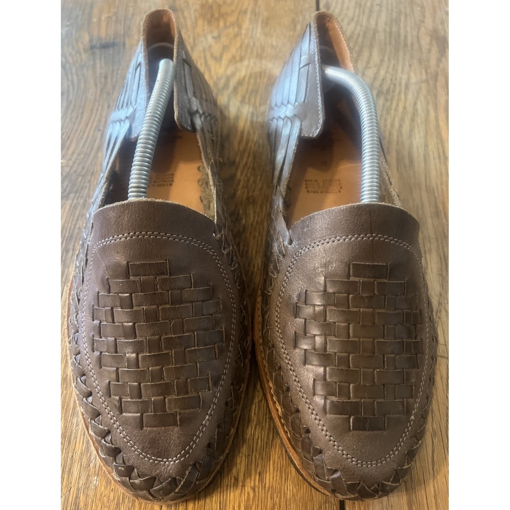 WILL Leather Goods‎ Woven Leather Huarache Loafers Mens Size 12 Gray Hand Woven